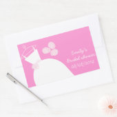Sticker Rectangulaire Rectangle "Fête des mariées" rose mariage (Enveloppe)