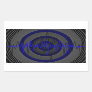 Sticker Rectangulaire Rectangle foncé bleu sain d'autocollant