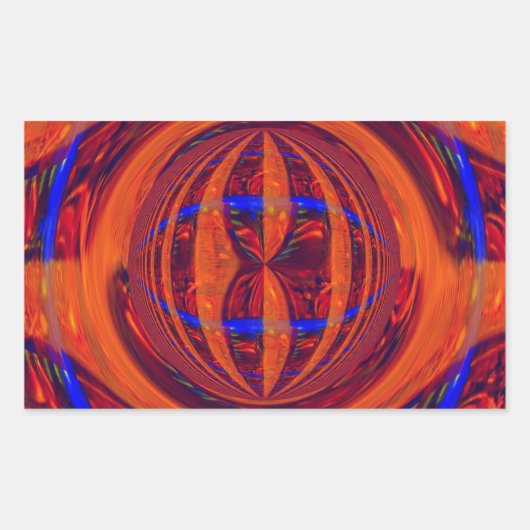 Sticker Rectangulaire Rectangle rouge orbe (Devant)