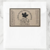 Sticker Rectangulaire Rectangle sirop d'érable Kraft avec valeur nutriti (Sac)