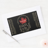 Sticker Rectangulaire Rectangle Sirop d'érable noir avec valeur nutritiv (Enveloppe)