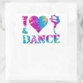 Sticker Rectangulaire Rectangle TieDye Heart Love Danse gymnastique Chev (Sac)