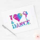 Sticker Rectangulaire Rectangle TieDye Heart Love Danse gymnastique Chev (Enveloppe)