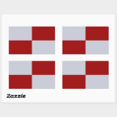 Sticker Rectangulaire Rectangles rouge et gris (Feuille)