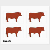 Sticker Rectangulaire Red Angus Bull (Feuille)