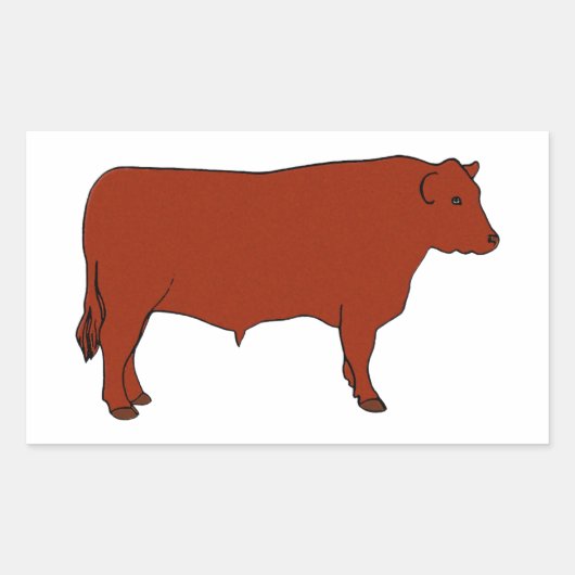 Sticker Rectangulaire Red Angus Bull (Devant)