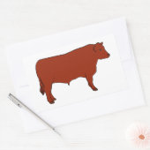 Sticker Rectangulaire Red Angus Bull (Enveloppe)