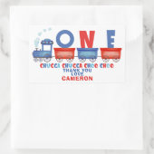 Sticker Rectangulaire Red Blue Chugga Chugga Train 1er anniversaire (Sac)