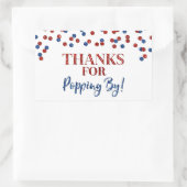 Sticker Rectangulaire Red Blue Confetti Merci pour Popping By (Sac)