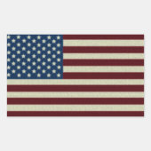 Sticker Rectangulaire Red & Blue Stars & Stripes American Flags USA (Devant)