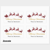 Sticker Rectangulaire Red Buffalo Plaid Père Noël et Reindeer Christmas (Feuille)