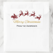 Sticker Rectangulaire Red Buffalo Plaid Père Noël et Reindeer Christmas (Sac)