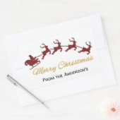 Sticker Rectangulaire Red Buffalo Plaid Père Noël et Reindeer Christmas (Enveloppe)