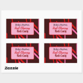 Sticker Rectangulaire Red cherry rock candy label (Feuille)