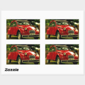 Sticker Rectangulaire Red Citroën 2CV (Feuille)