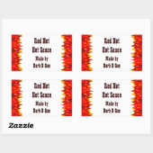 Sticker Rectangulaire Red Flames Custom Jar ou Hot Sauce (Feuille)