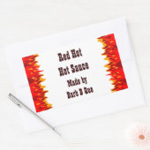 Sticker Rectangulaire Red Flames Custom Jar ou Hot Sauce (Enveloppe)