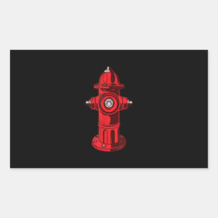 Sticker Rectangulaire Red Graphic Fire Hydrant Pompier Cadeaux de travai