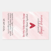 Sticker Rectangulaire Red Heart Valentine's Day Handmade Artisan Soap (Devant)