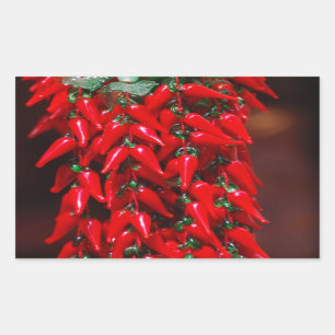 Sticker Rectangulaire Red Hot Hanging Chili Peppers Image Design
