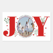 Sticker Rectangulaire Red Joy avec baies photo de Noël (Devant)