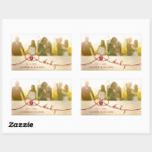 Sticker Rectangulaire Red Knot Double Bonheur Mariage chinois Photo (Feuille)