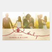 Sticker Rectangulaire Red Knot Double Bonheur Mariage chinois Photo (Devant)