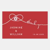 Sticker Rectangulaire Red Knot Union Double Bonheur Mariage chinois (Devant)