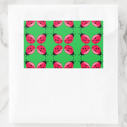 Sticker Rectangulaire Red Ladybugs (Sac)