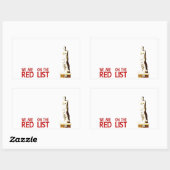 STICKER RECTANGULAIRE RED LIST (Feuille)