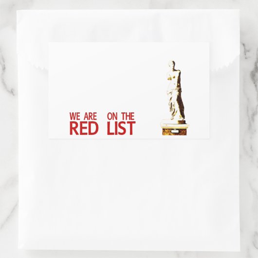 STICKER RECTANGULAIRE RED LIST (Sac)
