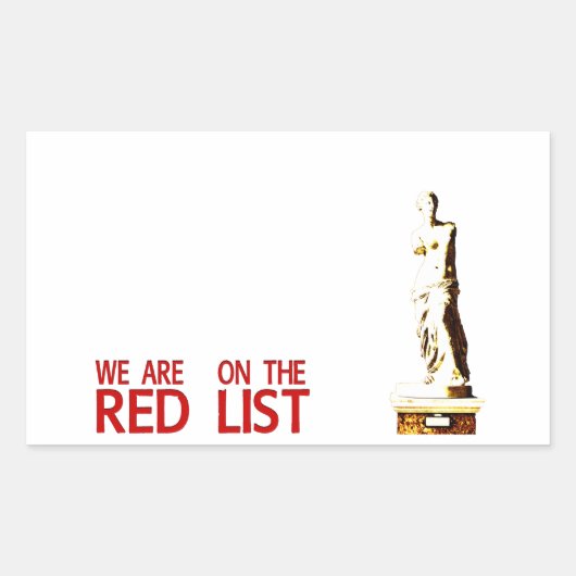 STICKER RECTANGULAIRE RED LIST (Devant)