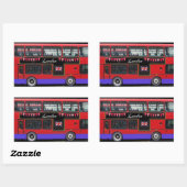 Sticker Rectangulaire Red London Bus Double Decker (Feuille)