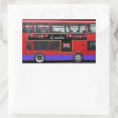 Sticker Rectangulaire Red London Bus Double Decker (Sac)