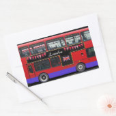 Sticker Rectangulaire Red London Bus Double Decker (Enveloppe)