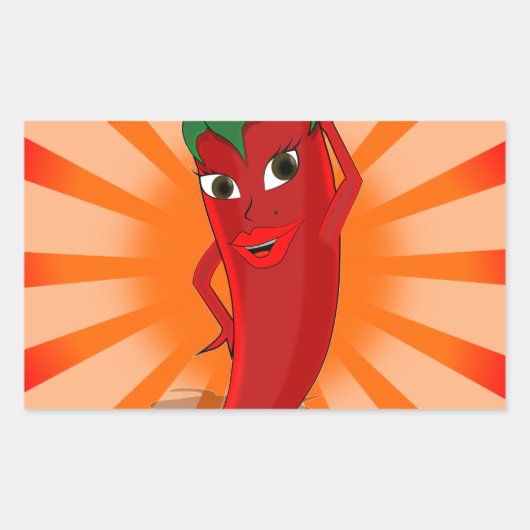 Sticker Rectangulaire Red Pepper Superstar (Devant)