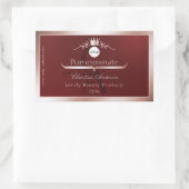 Sticker Rectangulaire Red Product Label Rose Gold Frame Logo Monogram (Sac)