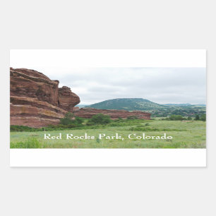 Sticker Rectangulaire Red Rocks Park et Mountain Range