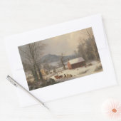 Sticker Rectangulaire Red School House (Scène de campagne) 1858 (Enveloppe)