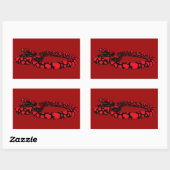 Sticker Rectangulaire Red Snake with Hearts (Feuille)