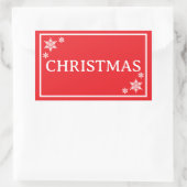 Sticker Rectangulaire Red Snowflakes Simple Christmas Word (Sac)
