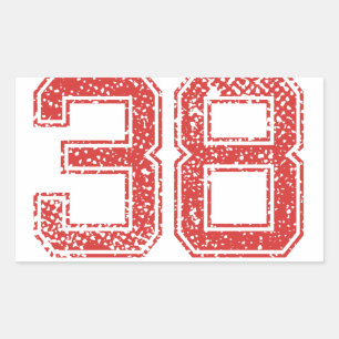 Sticker Rectangulaire Red Sports Jerzee Numéro 38