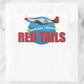 Sticker Rectangulaire Red Tails Tuskegee Airmen avec P-51 (Sac)