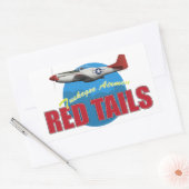Sticker Rectangulaire Red Tails Tuskegee Airmen avec P-51 (Enveloppe)