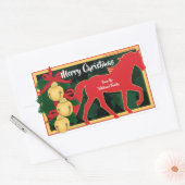 Sticker Rectangulaire Red Tennessee Walker Horse Noël Jingle Bells (Enveloppe)