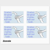 Sticker Rectangulaire Réduire la propagation des germes, laver les mains (Feuille)