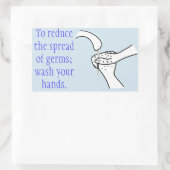 Sticker Rectangulaire Réduire la propagation des germes, laver les mains (Sac)