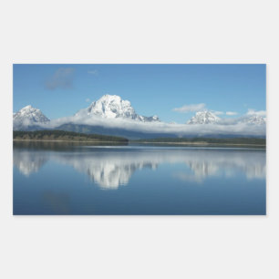 Sticker Rectangulaire Reflet du mont Moran dans le Grand Teton