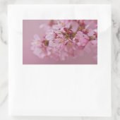 Sticker Rectangulaire Reflets Rose Pâle des Fleurs de Cerisier Sakura (Sac)