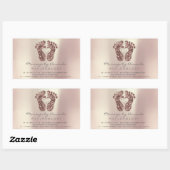 Sticker Rectangulaire Réflexologie Massage Thérapie Pieds Rose en cuivre (Feuille)